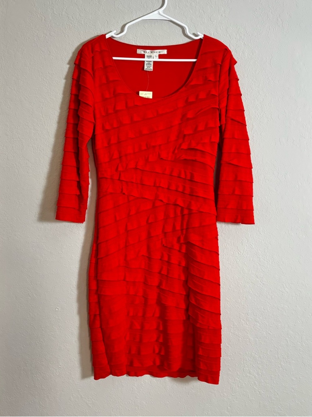 Orange Ruffle-Detail Scoop Neck Dress by Diane von Furstenberg